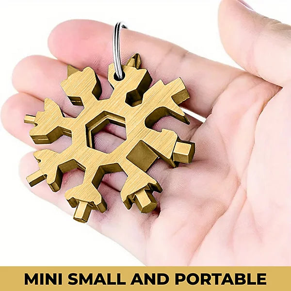 90Tools 18 in 1 Stainless Steel Snowflake Multi-Tool with Keychain