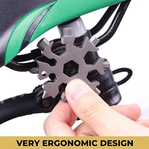 90Tools 18 in 1 Stainless Steel Snowflake Multi-Tool with Keychain