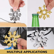 90Tools 18 in 1 Stainless Steel Snowflake Multi-Tool with Keychain