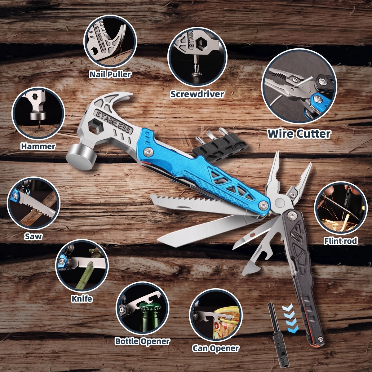 90Tools 18-in-1 Multifunctional Claw Hammer