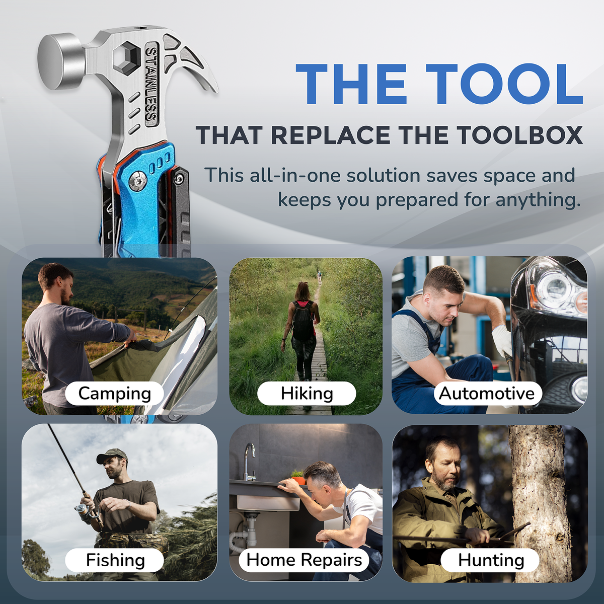 90Tools 18-in-1 Multifunctional Claw Hammer
